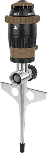 Miniatura 9 de Aspersor de transmisión de engranajes Restmo con base de punta de metal, sistema de riego de jardín de 5 patrones de servicio pesado, aspersor