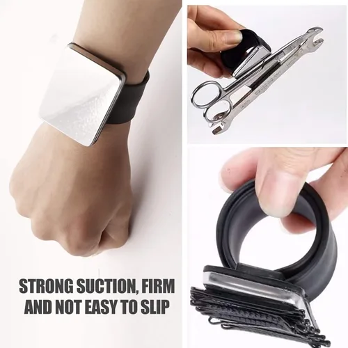 Miniatura 5 de Soporte magnético para pasadores de Bobby – Sujeta pasadores y clips de metal de fácil alcance – Herramientas de belleza – Soporte magnético