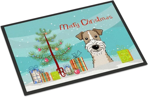 Miniatura 86 de Caroline's Treasures BB1616MAT - Tapete para puerta delantera de árbol de Navidad y sabueso afgano de 18 x 27 pulgadas, para interiores