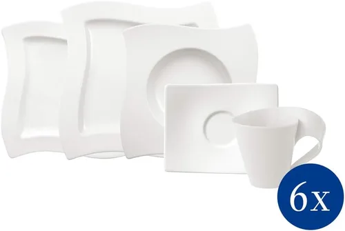 Miniatura 2 de Villeroy & Boch NewWave - Vajilla básica de 30 piezas, color blanco