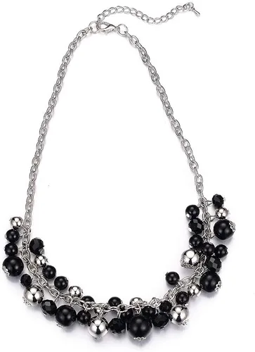 Miniatura 5 de Collares con colgante de cadena corta para mujer, joyería de moda de plata con perlas y cuentas de cristal, regalos de cumpleaños para mujer