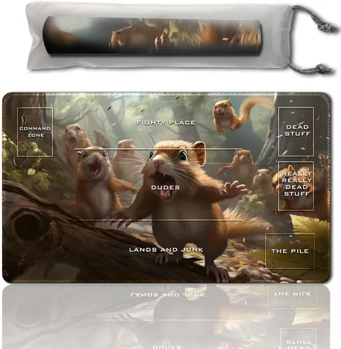 Miniatura 13 de MTG - Tapete de juego de operaciones auxiliares para MTG TCG, tapete de juego de 24 x 14 pulgadas, tapete de juego entintado con bolsa