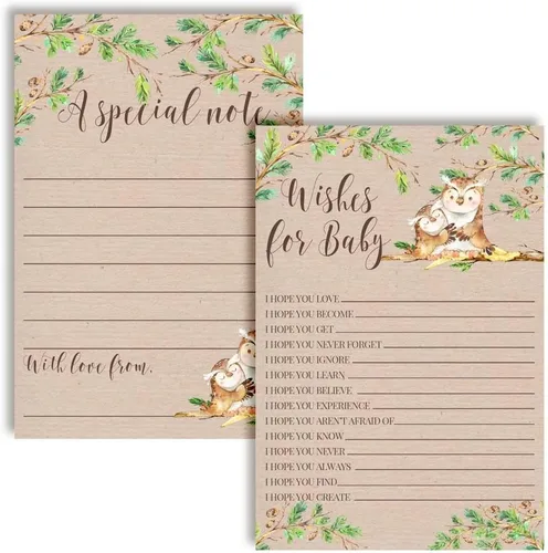 Miniatura 10 de Amanda Creation Adventure Awaits Baby Wishes Cards 20, 4 x 6 pulgadas, gran recuerdo y actividad divertida para baby showers, deseos para recuerdos