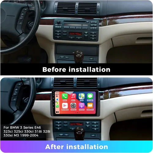 Miniatura 2 de DUDUAUTO DUDU3 - Radio de coche para BMW Serie 3 E46 M3 1999-2005 Actualización estéreo de 8 núcleos 4+64 GB 9 pulgadas Carplay y Android Auto Head