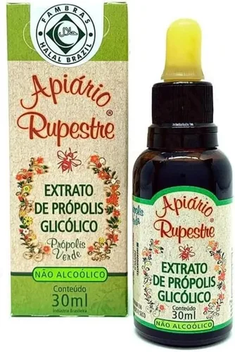 Apiario Rupestre Extracto brasileño de propóleo de abeja verde sin alcohol (1.0 fl oz)