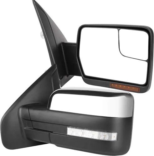Miniatura 17 de Juego de montaje de espejos laterales Compatible con 1987-2002 para Jeep Wrangler con puerta media, plegable manual, espejo negro manual texturizado