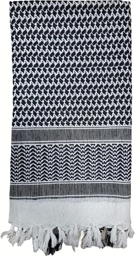 Miniatura 12 de Elu Bufanda Shemagh para hombre - Mujer/100% algodón militar Shemagh Keffiyeh Bufanda Arafat Tactical Desert Rave Bandana para la cabeza