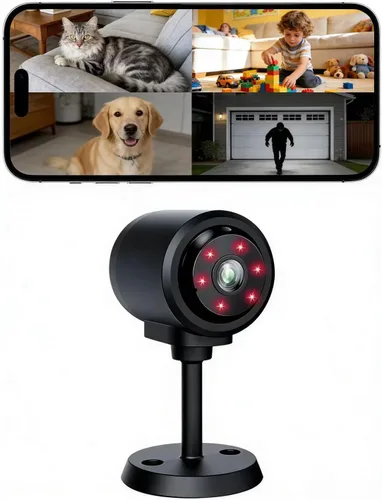 Miniatura 3 de Mini cámara WiFi 2.4G para casa de gato con calefacción (uso enchufable), 1080P HD, visión nocturna, detección de movimiento, ultra gran angular