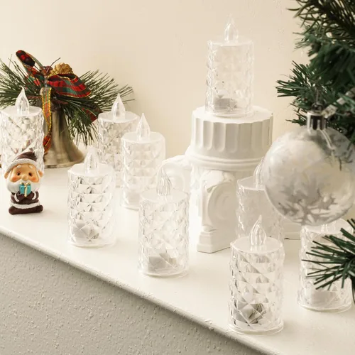 Miniatura 9 de Paquete de 12 velas de té que funcionan con pilas, parpadeo realista y más de 200 horas de tiempo de funcionamiento, para centros de mesa, bodas