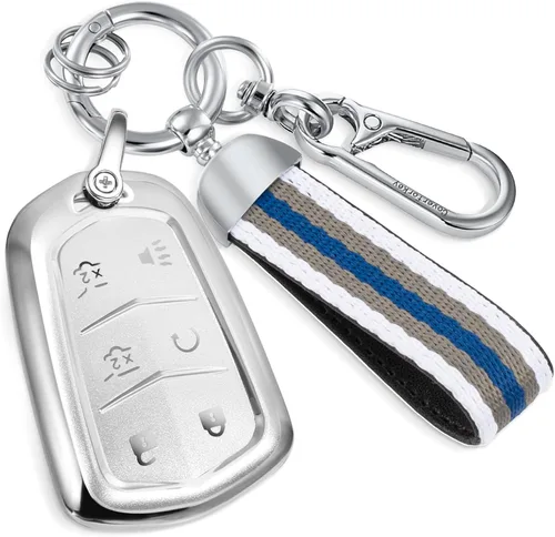 Miniatura 54 de para Buick - Funda para llavero con llavero de cuerda trenzada metálica anti-pérdida mejorada, carcasa suave de TPU exquisita para Avenir Envision