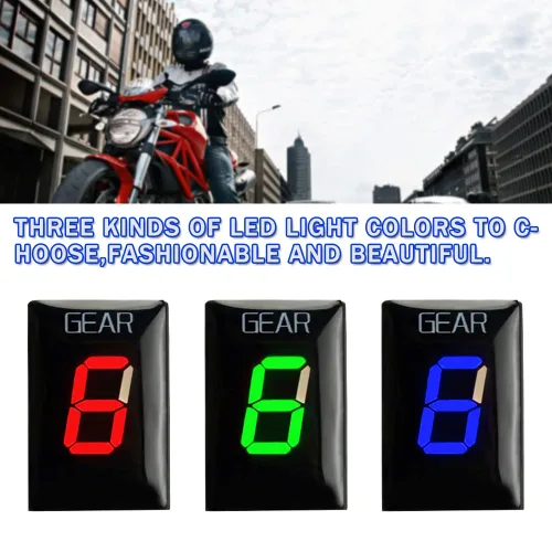 Miniatura 7 de Indicador digital LED de 1-6 velocidades, medidor de pantalla impermeable para Ducati Cafe Racer Monster 696 795 796 797 821 1100 1200 1200 S R