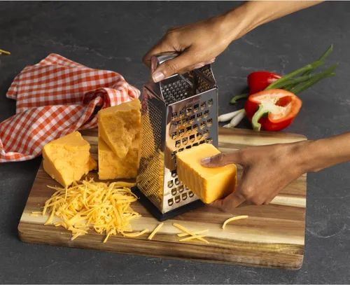 Miniatura 5 de GoodCook Gourmet - Rallador de caja de 4 lados, acero inoxidable, cuchillas grabadas con filo, base antideslizante