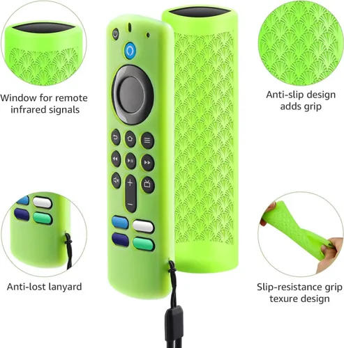 Miniatura 5 de Paquete de 3 fundas de silicona para control remoto Fire TV Stick 4K/Alexa Voice Remote 3ª generación, funda protectora de silicona antideslizante