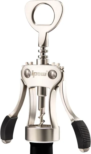 Miniatura 11 de IPOW Abridor de botellas de vino, Abridor de botellas de vino de aleación de zinc, Sacacorchos de ala resistente, Manual multifuncional tornillo