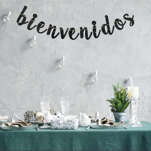 Miniatura 5 de INNORU Cartel de Bienvenidos - Decoración de fiesta mexicana de bienvenida - Cartel español para decoración de fiesta en el hogar - Suministros