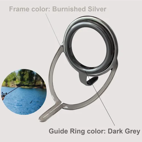 Miniatura 2 de THKFISH Guías de caña de pescar Kit de reparación de caña de pescar Baitcasting/Spinning Rod Guías Cerámica Acero Inoxidable Guía de Carbono