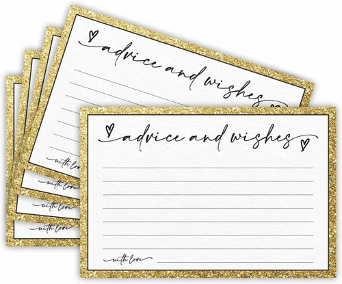 Miniatura 10 de 30 Tarjetas de Consejos y Deseos – Azul Minimalista – Tarjetas de Consejos de Doble Cara para Rellenar para Novia, Boda, Fiesta de Graduación, Sr.