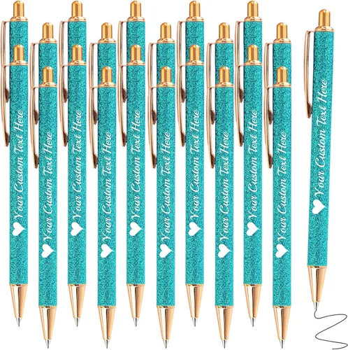 Miniatura 29 de Hasta 100 bolígrafos personalizados a granel con nombre, bolígrafo con purpurina personalizable, logotipo de negocios, mensaje de texto, regalo