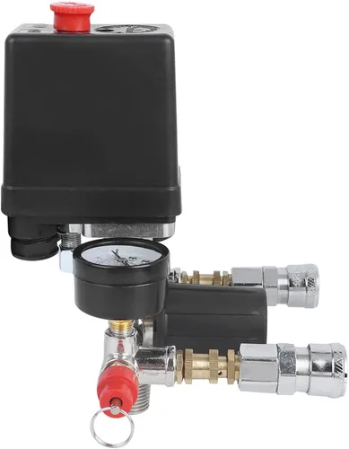 Miniatura 7 de Compresor de aire Montaje de soporte Interruptor de control de presión Regulador de colector de válvula Accesorios de compresor de aire