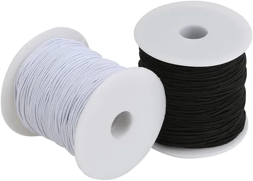 Miniatura 10 de Cordón Elástico Blanco, 328 Pies 2mm de Hilo Elástico para Pulsera, Collar, Fabricación de Joyería, Cuentas y Manualidades