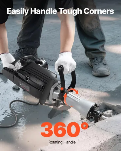 Miniatura 4 de VEVOR Demolition Jack Hammer, potente martillo eléctrico de 2800 W, rompedor de concreto de 1200 BPM con 3 cinceles, una pala de arcilla, funda
