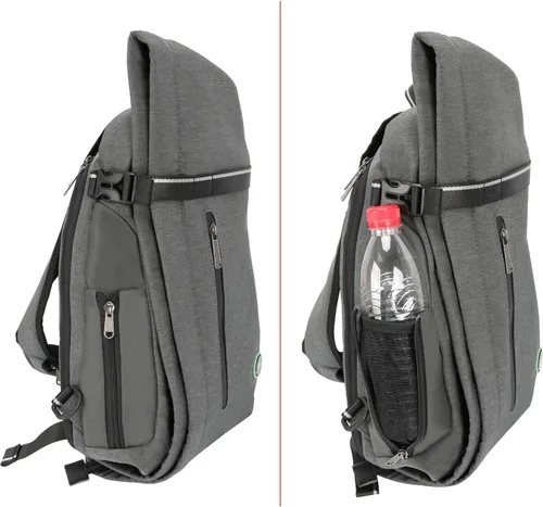 Miniatura 4 de Bolso bandolera grande, mochila para portátil, bolso de mensajero cruzado, mochila de viaje para el hombro, B-gris claro, Grande, Bolso bandolera
