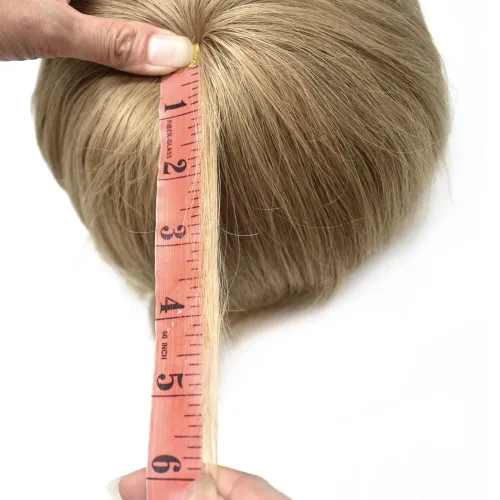 Miniatura 5 de Sistema de cabello humano tipo tupé para hombre, tupé gris, piezas de cabello completo de poliéster para hombres, tupé de inyección de poliuretano