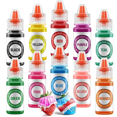 Colorante alimentario a base de aceite para chocolate, 10 colores, colorante alimentario comestible para derretir caramelos de azúcar, colorante de