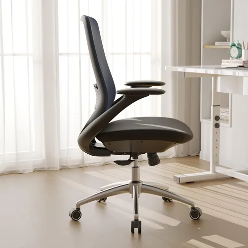 Miniatura 8 de Silla de oficina ergonómica de malla, silla de escritorio ejecutiva de 330 libras con soporte lumbar, reposabrazos 2D, cómodas sillas giratorias Azul