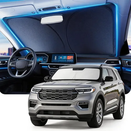 Miniatura 25 de DMJN Parasol para parabrisas delantero para Tesla nuevo modelo Y, Y y 3 (2017-2027), [revestimientos de cristal de hielo nano] UPF50+ bloqueo
