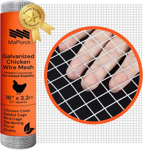 MaPorch Paño de hardware, 15.7 x 39.3 pulgadas, plateado, jardín, malla de alambre galvanizado resistente al óxido y cercado de alambre soldado para