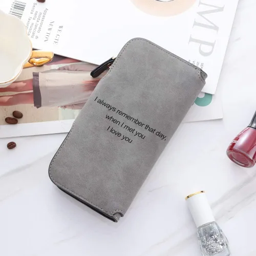 Miniatura 33 de Loveje - Billeteras personalizadas para mujer, de piel sintética, con grabadas fotográficas, triple pliegue, tarjeta de crédito, cartera larga