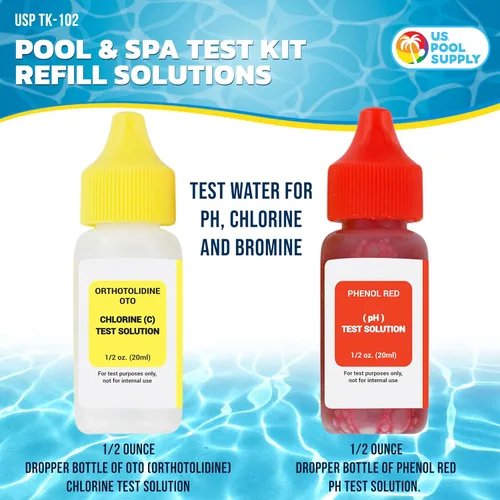 Miniatura 2 de U.S. Pool Supply - Soluciones de recarga para kit de prueba de piscina y spa, prueba de agua para pH, cloro y bromo