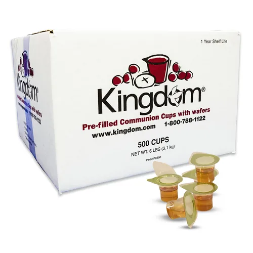 Miniatura 18 de Kingdom Taza de comunión precargada con obleas (jugo rojo de 250 quilates) sellada en un recipiente de una sola porción con hasta 1 año de vida
