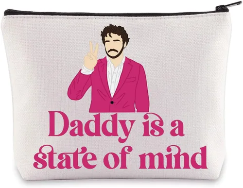 BWWKTOP Bolsa de maquillaje cosmética para papá Actor Fans de la película Regalos Daddy Is A State Of Mind Maquillaje Bolsa con cremallera Bolsa de