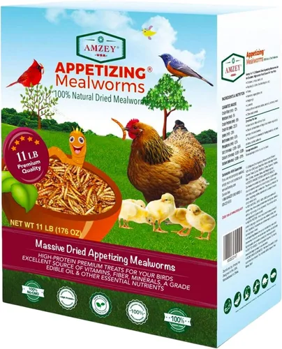 Miniatura 10 de Amzey Gusanos secos de harina - 3.5 onzas (paquete de 2) - Gusanos de harina con alto contenido de proteínas y sin OMG, ideal para alimentos