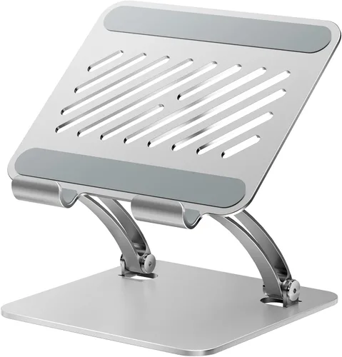Miniatura 8 de Soporte para tableta tounee, soporte de escritorio ajustable de doble varilla de aluminio, compatible con iPads de 4.7-16.9", tabletas Surface, Gris