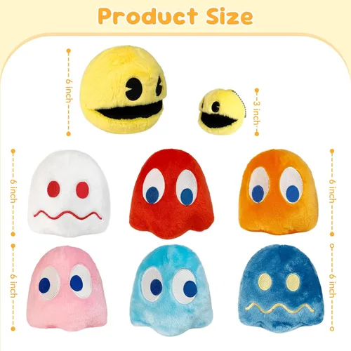 Miniatura 2 de Pacn Game Man - Juguetes de peluche de fantasma, ideal como regalo de fiesta o compañero, juguete de peluche fantasma, día del niño y fiestas