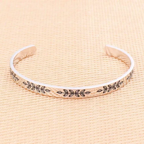 Miniatura 5 de M MOOHAM - Brazalete inspirador con cita grabada, acero inoxidable, regalo de cumpleaños, Navidad, regalo divertido para mejor amiga, hija, hijo