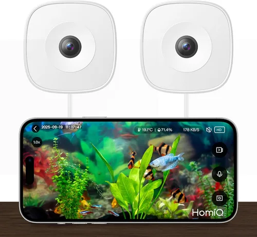 Miniatura 10 de Cámara para mascotas de acuario y terrario 3MP 2K. Instalación magnética y lente de enfoque cercano para peces, lagartos, reptiles y comedero