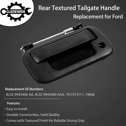 Miniatura 3 de Manija exterior de puerta trasera, compatible con Ford F150 F250 F350 F450 F550 Super Duty Explorer Lobo 2004-2016, Lincoln Mark LT, con orificio