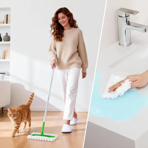 Miniatura 3 de AIR U+ Almohadillas de trapeador seco para Swiffer Sweep and Mop, repuestos de barredora seca de servicio pesado para mascotas, paños de barrido