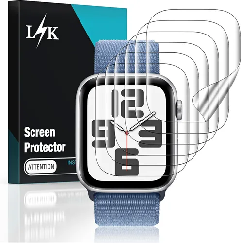 Paquete de 6 protectores de pantalla diseñados para Apple Watch de 1.575 pulgadas Series 6 5 4 SE / 1.496 pulgadas Series 3 2, cobertura máxima,