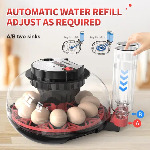 Miniatura 2 de incubadoras para incubar huevos,12 Incubadora de huevos,Incubadora de huevos con giro automático de huevos y control de humedad,Incubadora