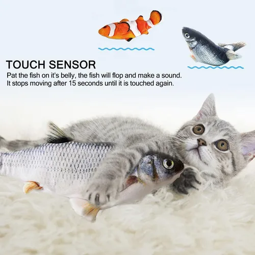 Miniatura 2 de Juguetes interactivos para gatos que flotan peces con hierba gatera, juguetes para gatos en movimiento para gatos de interior, paquete de 2, juguete