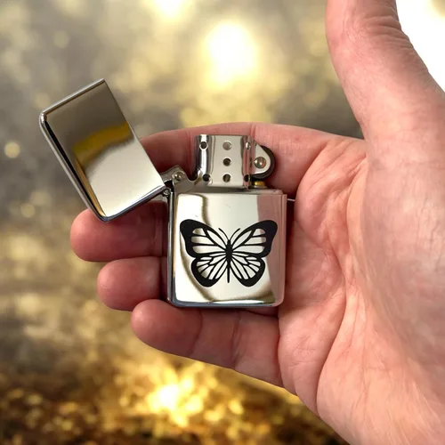 Miniatura 3 de Encendedor Monarca Mariposa Cromo
