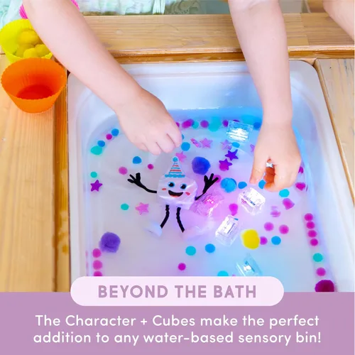 Miniatura 6 de Nuevo juguete de baño Glo Pals activado por agua con 6 cubos luminosos reutilizables para juego sensorial (Party Pal)