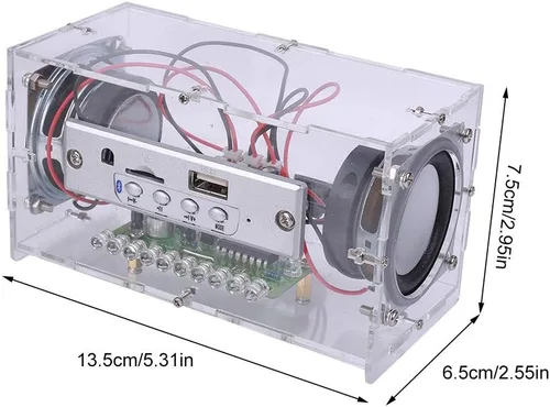Miniatura 9 de MiOYOOW Kit de altavoz Bluetooth DIY, mini amplificador estéreo USB, kit de soldadura con luces LED intermitentes, kit de práctica de soldadura