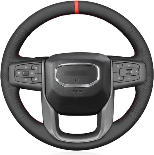 Miniatura 12 de MEWANT Funda para Volante para GMC Sierra 1500 / Sierra 1500 Limited/Sierra 2500 / Sierra 3500/ Yukon (XL) Envoltura de Volante Cosida a Mano