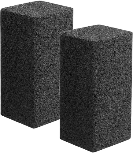 Parrilla de piedra pómez de grado comercial de 8 x 4 x 3.5 pulgadas, parrilla de hierro fundido para ahumar limpia, parrilla de hierro